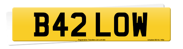 Registration number B42 LOW